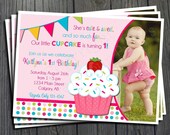 Cupcake Birthday Invitation - FREE Thank You Card included Il_170x135