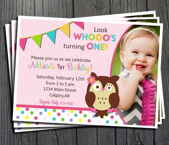 Owl Birthday Invitation - FREE Thank You Card Included Il_570xn