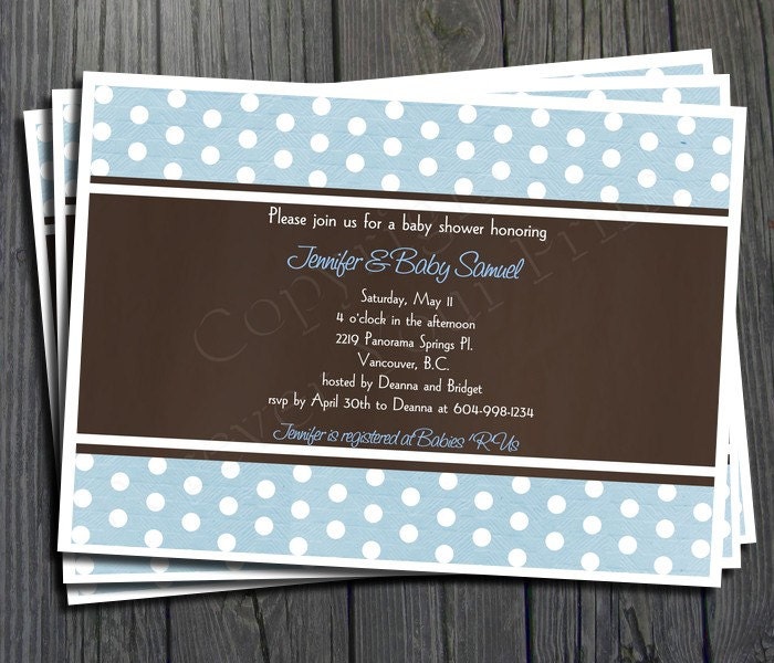 Baby Boy Shower Invitation - FREE Thank You Card included Il_570xn
