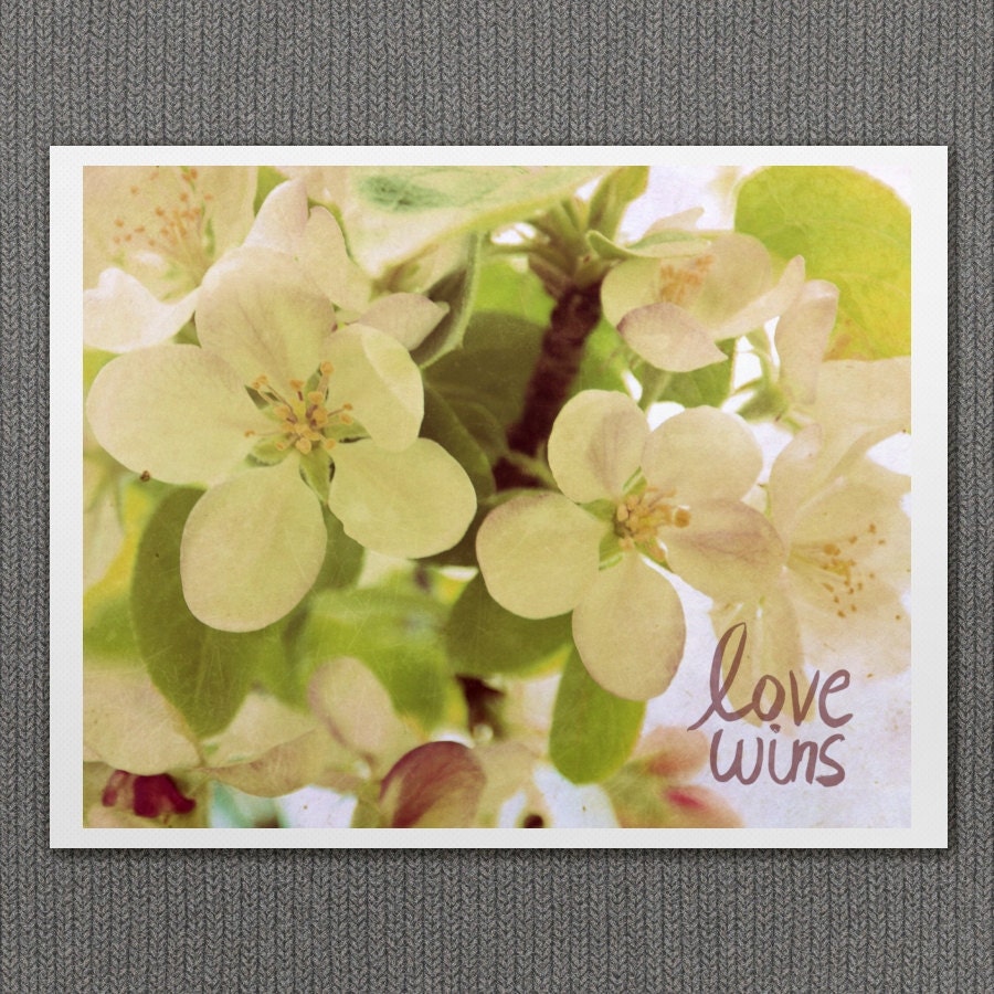 Love Wins 8x10 / Nature Photo, Romantic, Valentines, Pink, Cream, Shabby Chic, Retro Inspired, Floral, Flowers, Purple, Apple Blossoms