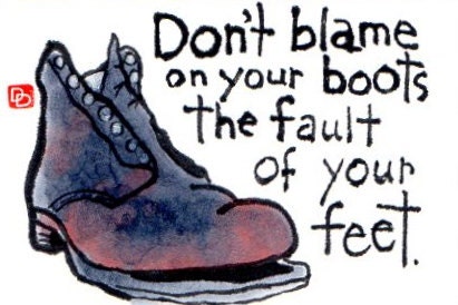 Broken Boot (Philosophical Boots Series) Original Etegami