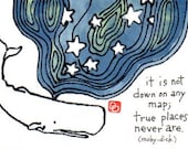 Moby Dick  (Original Watercolor Etegami)
