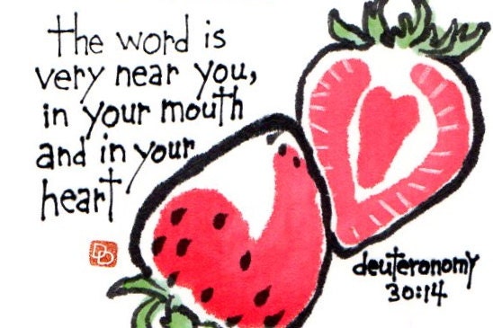 The Word is in Your Heart Original Watercolor Etegami