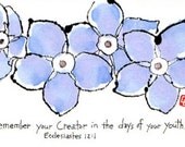 Forget-Me-Not  (Original Watercolor Etegami)
