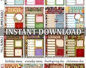 Annual Menu Planner Collection -  Printable INSTANT DOWNLOAD