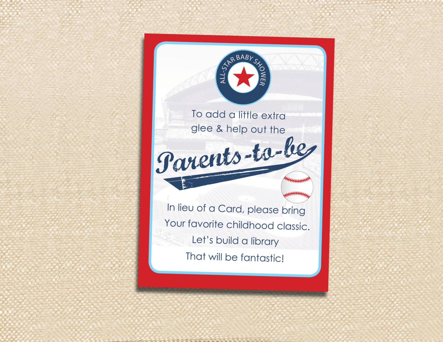 Baseball Baby Shower Book cards - set of 12 Il_170x135