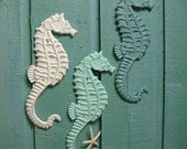 Seahorse Sign Cast Iron Wall Art Beach House Decor