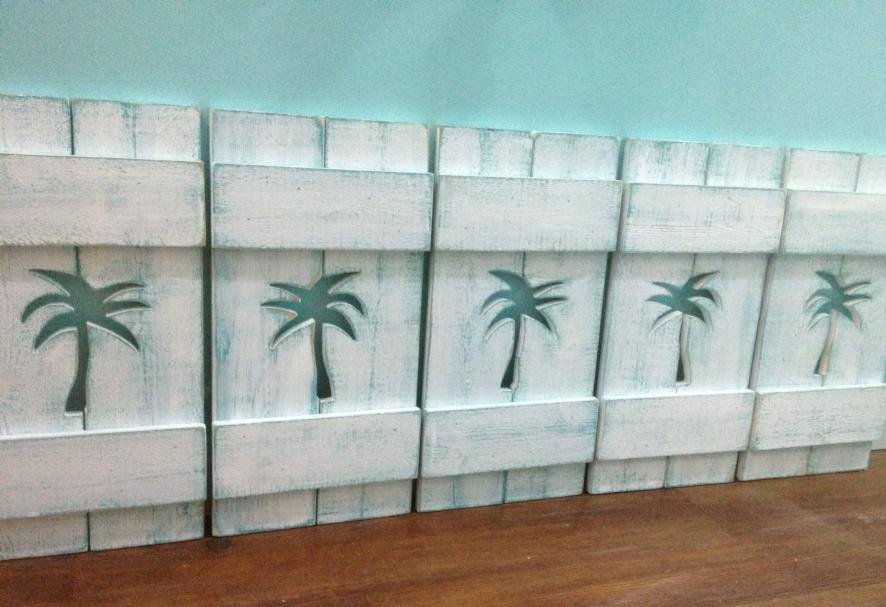 Shutters For Headboard Starfish Sailboat Beach House Wall Decor