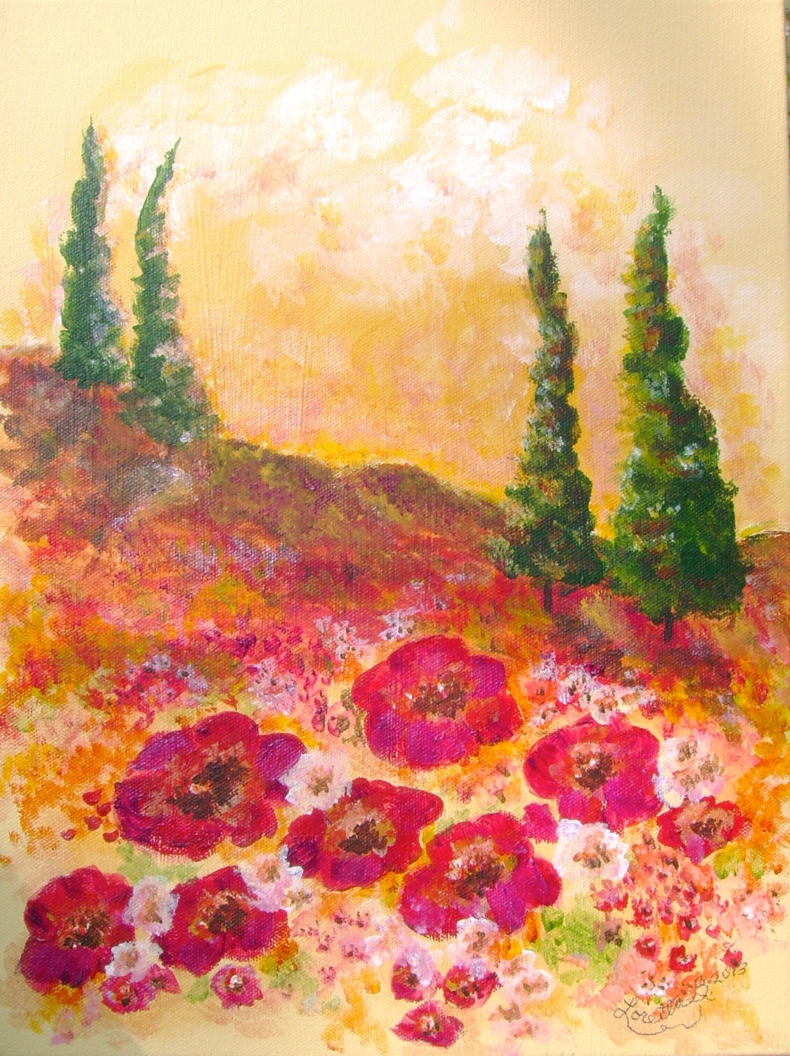 Red Poppies of Tuscany - Art Print - 8 x11"