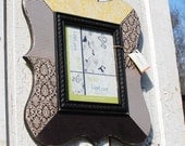 8x10 Decoupage Scalloped Picture Frame - Black, White and Yellow