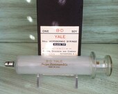 1955 Becton and Dickinson Glass Hypodermic Syringe 50CC YALE Rare Never Used with Box