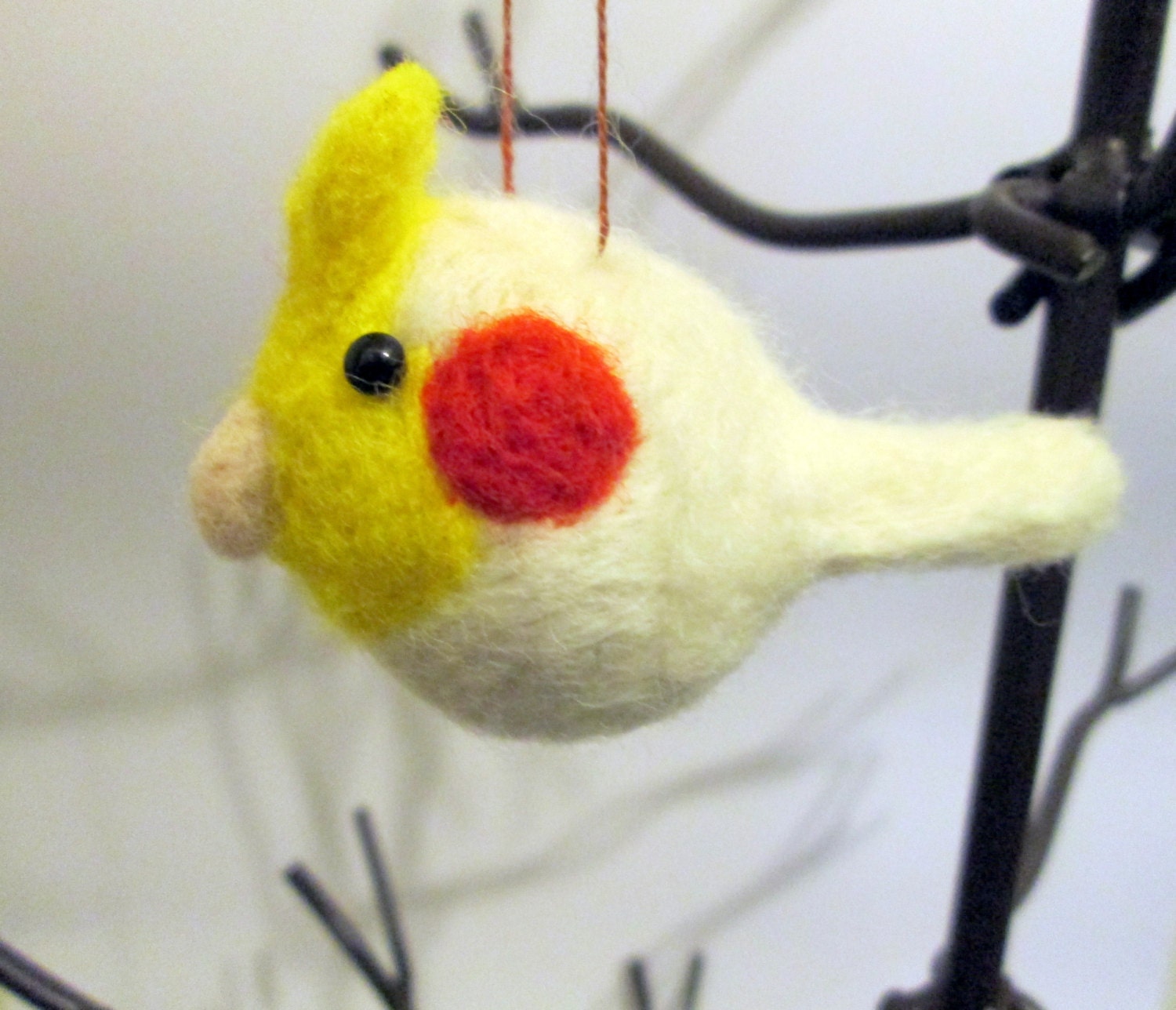 Cockatiel Miniature - Needle Felted Animal - Bird Ornament - Made to Order
