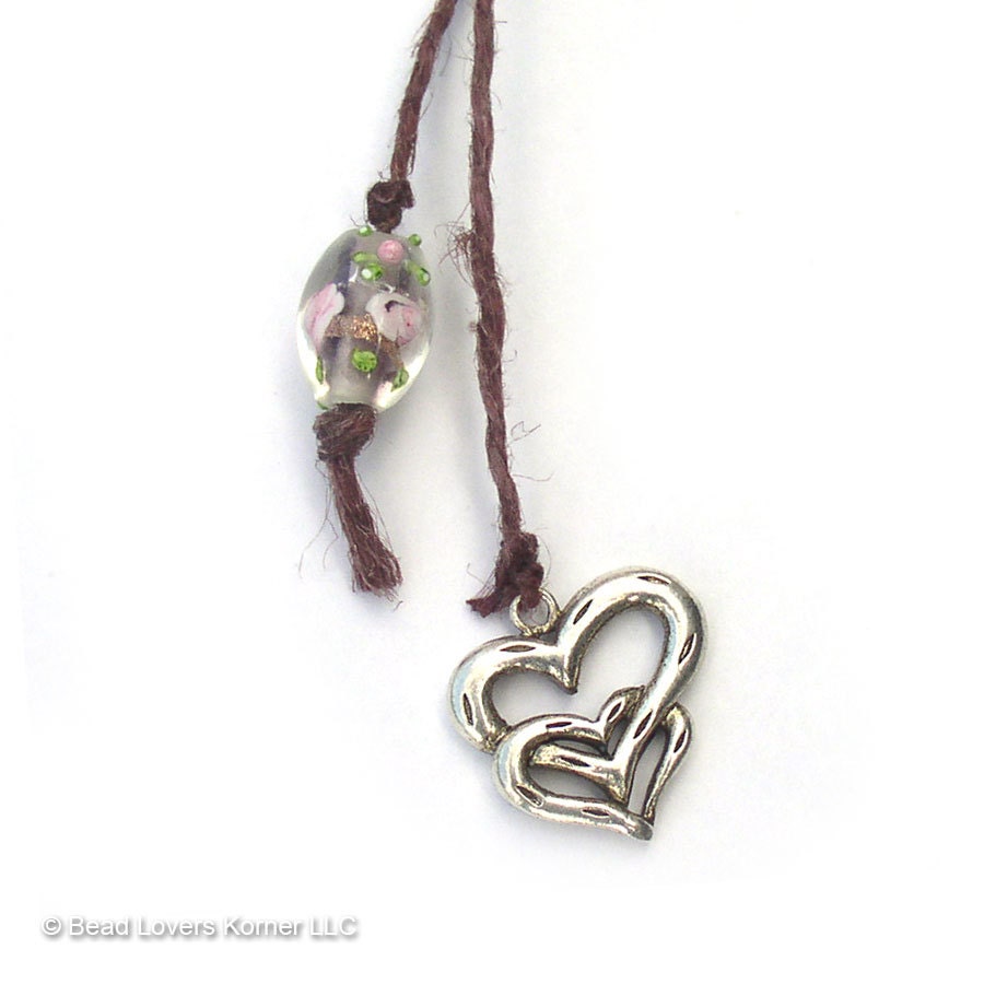 Sterling Silver Heart Book Thong Bookmark