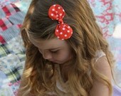 burnt orange with white polkadot knot bow