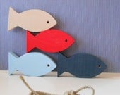 Nautical Nursery - Set of  four fish - Beach decor