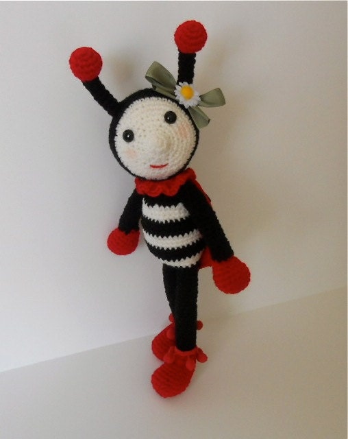 Crochet Amigurumi Bug Doll in Ladybug Costume