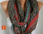 BIG SALE Leopard - Infinity Scarf Shawl Circle Scarf  Loop  Scarf Gift -fatwoman