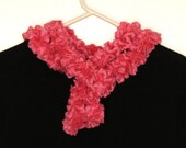 Pink Ruffle Scarf Frilly 54"