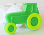 GREEN FARM TRACTOR Natural Bath Soap - handmade, glycerin, scented, kids, fun, custom party favors