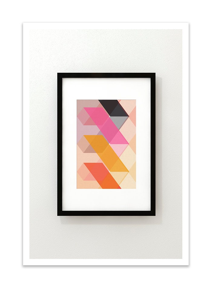 CUBI VIGNETTE no.11 - Giclee Print - Mid Century Modern Danish Modern Minimalist Cube Modernist Eames Abstract