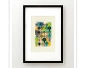 DEW - Giclee Print - Mid Century Modern Danish Modern Minimalist Cubist Modernist Eames Abstract