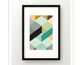 CUBI VIGNETTE no.1 - Giclee Print - Mid Century Modern Danish Modern Minimalist Cube Modernist Eames Abstract