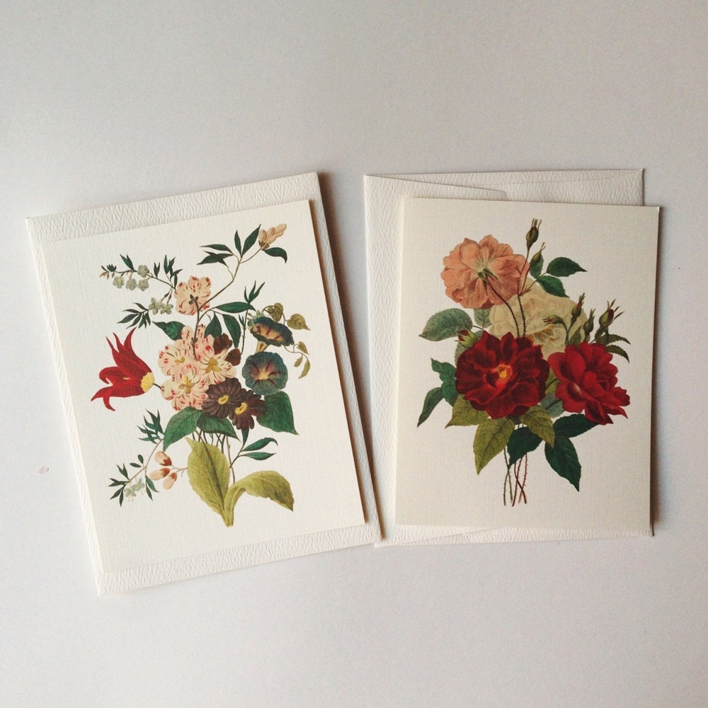 Flowers and Sentiments Note Card Set