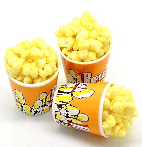 2 Popcorn Charms Large Size Fun and Kitschy - What a Hoot K81