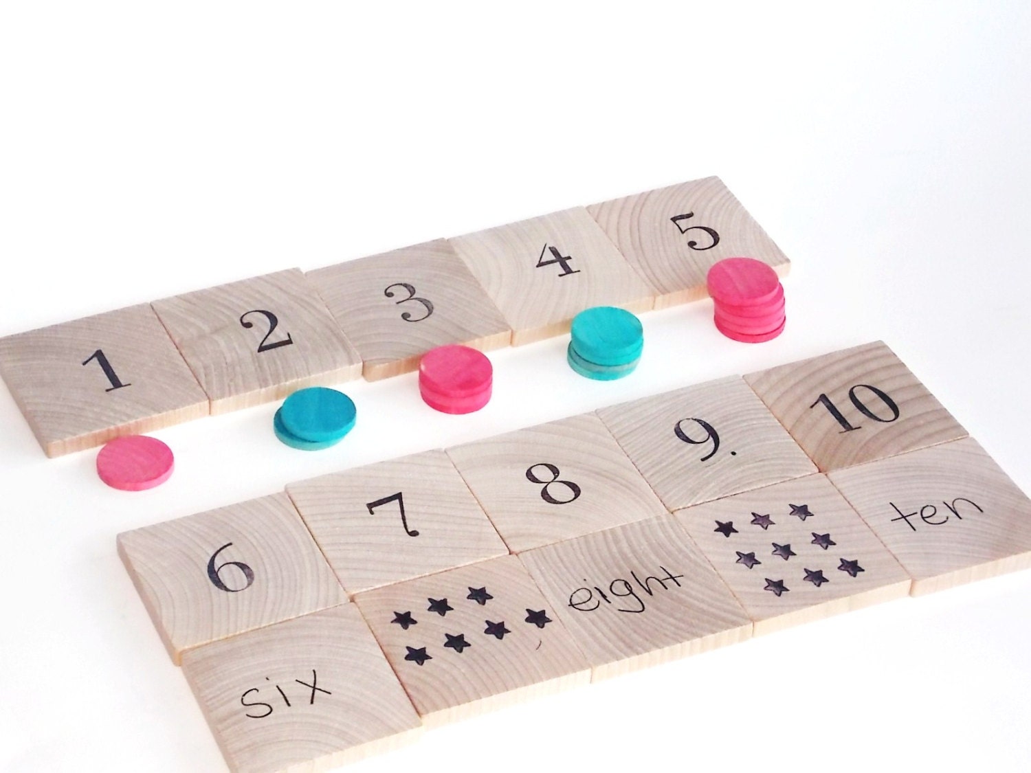 Motessori Wood Game- The MATH SYSTEM- Numbers -Counting -Matching and Sorting