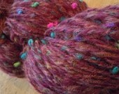 Confetti, Hand spun Merino blend yarn plied with confetti brushed Mohair