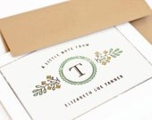 Personalized Note Cards, Personalized Stationery, Mother's Day Gift // Set of 10 // GRACEFUL SEAL