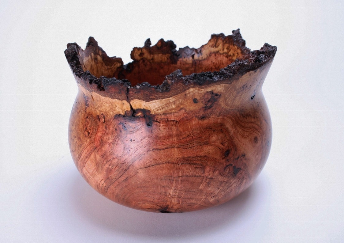 Natural Edge Wild Black Cherry Burl Hollow Form 1032