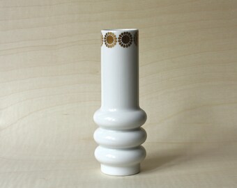 Vintage White and Gold Porcelain German Vase by Eschenbach