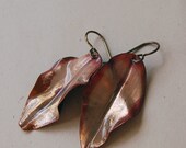 Creamy Peach Leaf Earrings