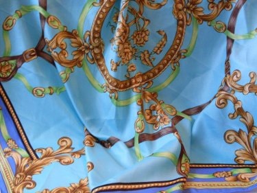 Gorgeous Blue & Gold Status Scarf   LJO Collection Clothing