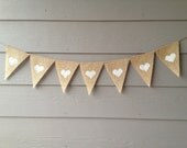 Heart Glitter Burlap Banner Garland - Perfect for Weddings