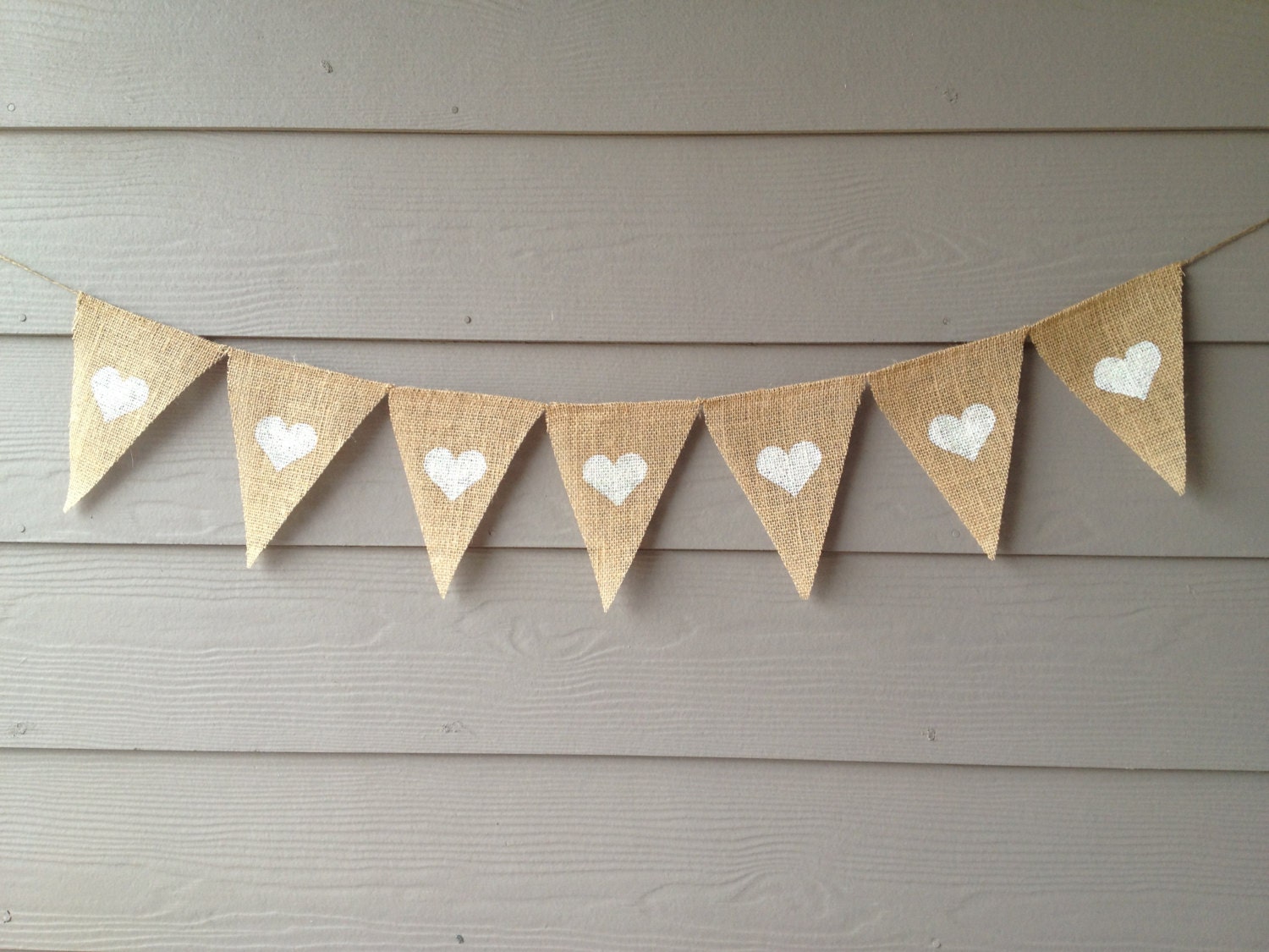 Heart Glitter Burlap Banner Garland - Perfect for Weddings