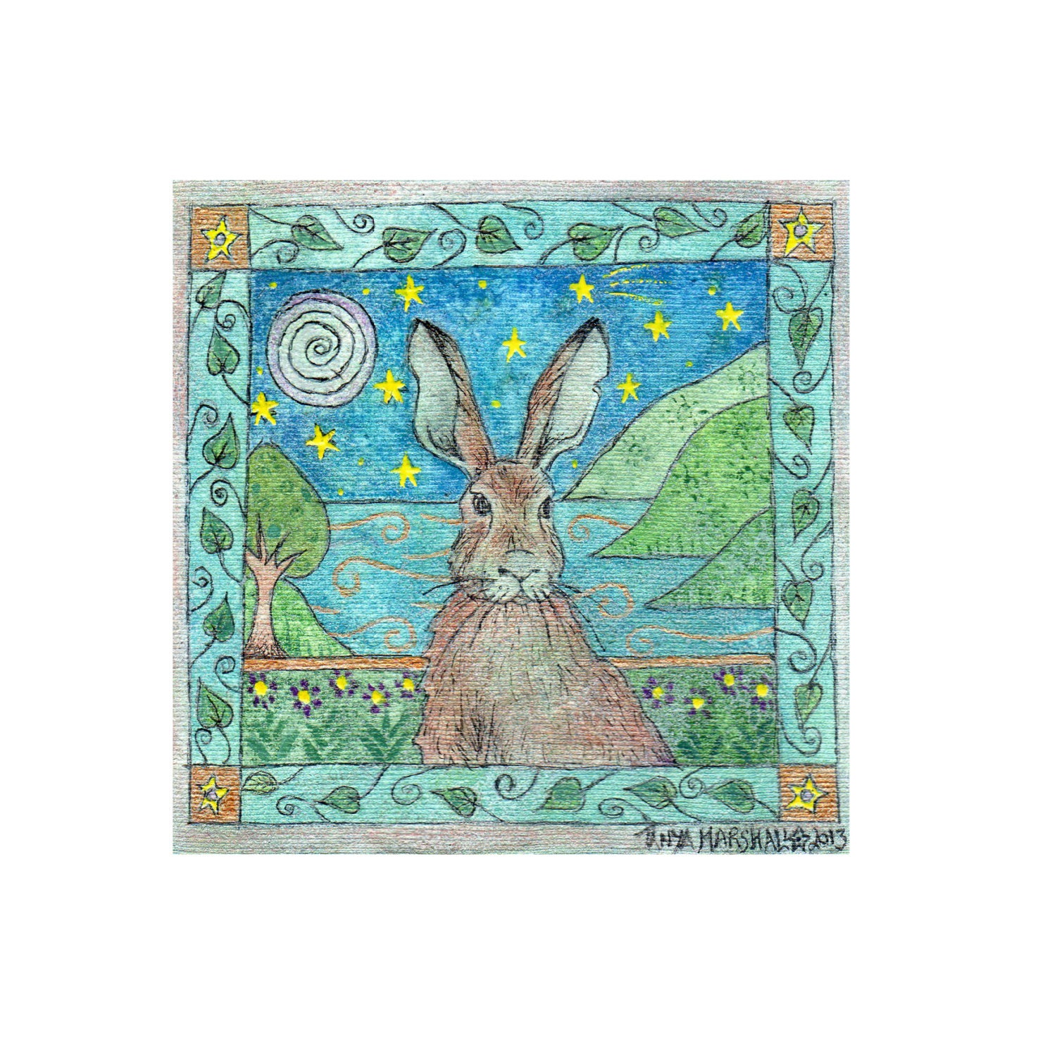 Twinkle Hare - Little Eco art by Tanya Marshall