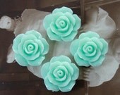 4pcs Beautiful Colorful Rose Flower Resin Cabochon --24mm(CAB-DS-6)