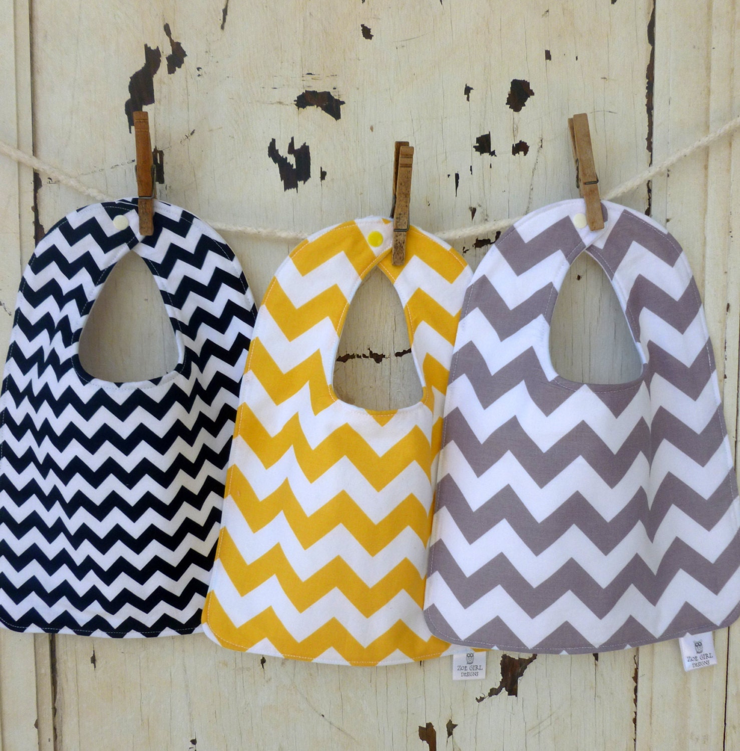 Boy Baby Bibs Eco Friendly Organic French Terry Cloth - Set of Three