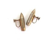 Vintage Bullet Earrings Screw Back
