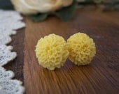 Yellow Ruffle Stud Earrings