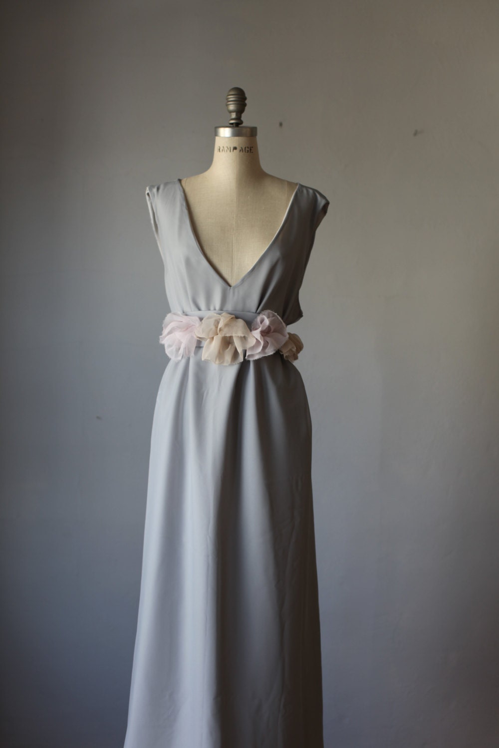 Dress /  gray   / A line /Romantic / Dreamy / Soft  / Sleeveless  / Delicate / Bridesmaid / party / Ready for shipping