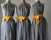 mismatched bridesmaid dresses / gray / yellow  / Bridesmaid / Romantic  / Fairy / Dreamy / Bridesmaid / Party /dresses /  wedding / Bride