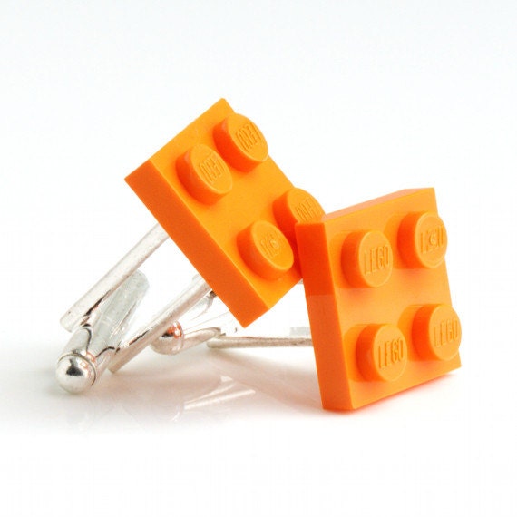 Orange Brick Cuff Links