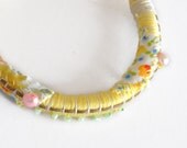 Summer Boho Bracelet Yellow Rope Bracelet Rope Bangle Bohemian Fiber Art Jewelry