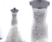 Very Vera Style-Ivory Mermaid Sweetheart Beaded lace and tulle wedding dress gown-Size XS-Sample Sale