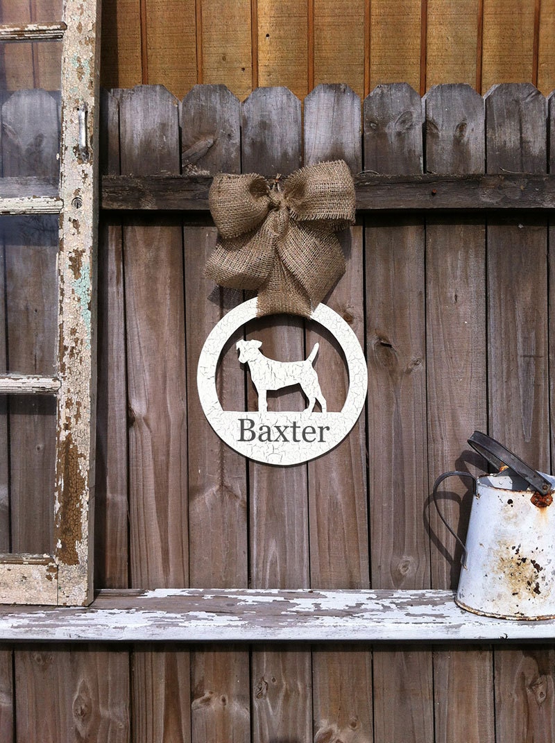 Personalized Doggie Decor for the Home - Painted Wood Cut Dog Silhouette