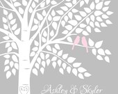 Guest Book Tree Personalized Wedding Print - 16x20-150 Signature Keepsake Guestbook Poster