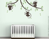 Monkey Tree Branches Wall Decal by LittleLion Studio - Duotone